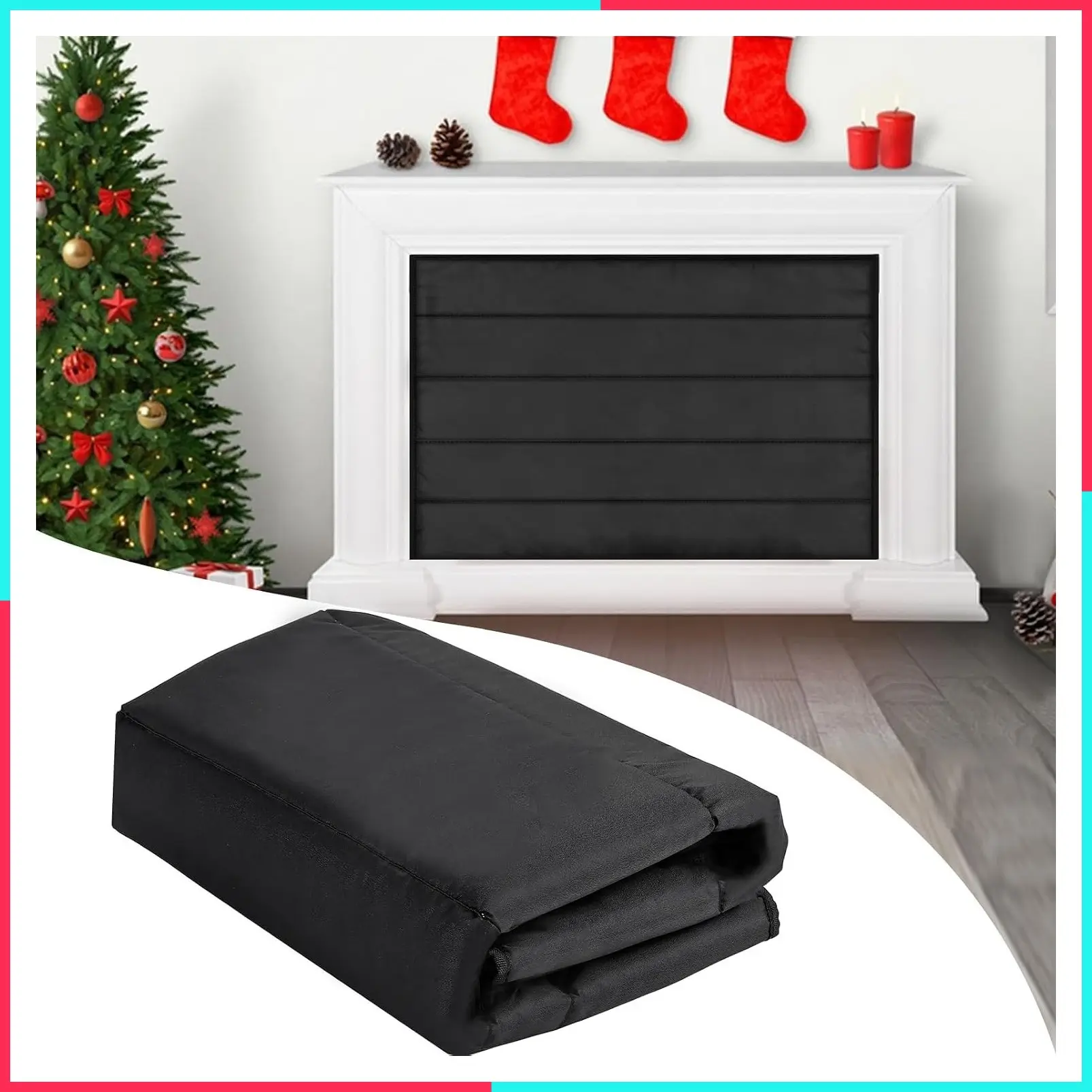 39" x 32" Magnetic Fireplace Cover - Indoor Fireplace Draft Stopper & Blocker