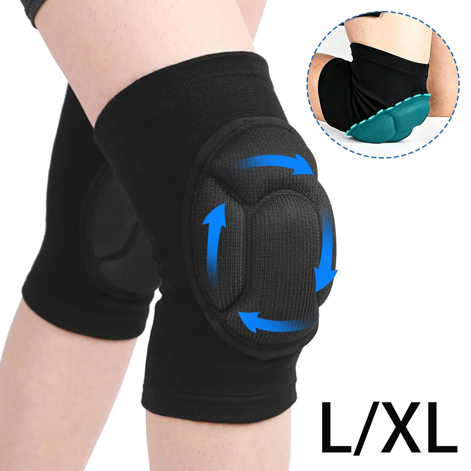 Thick Shock-Absorbing EVA Sports Knee Pads, Protective Gear for Volleyball, Fitness, and Injury Prevention, Cushioned Protective Gear, Patellar Knee Pads Protective Gear