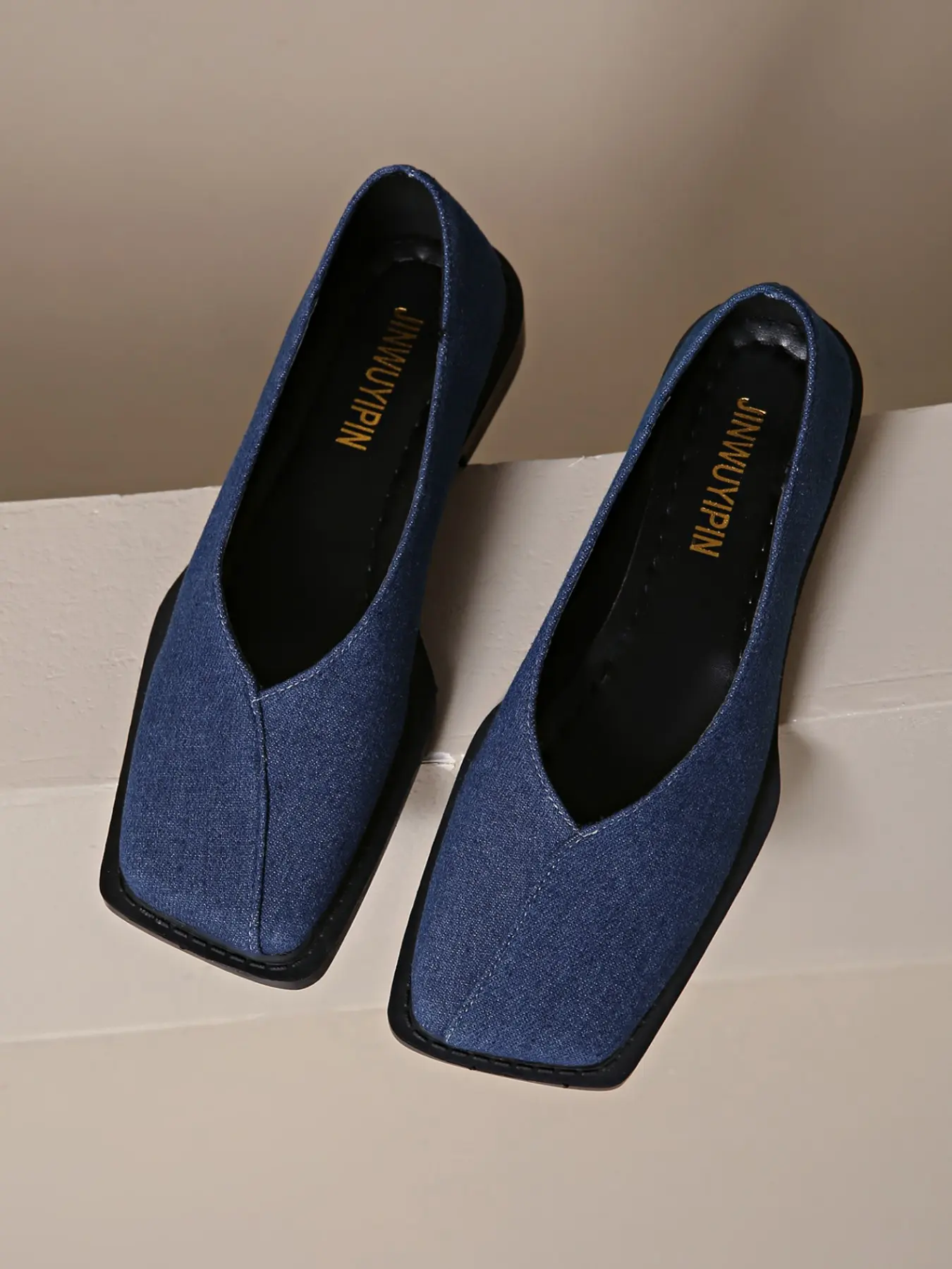 Square Toe Flat Sandals, Soft PU Leather, Breathable Lazy Shoes, Low Ankle, Slip-On, Fashion Plain Design, Rubber Sole