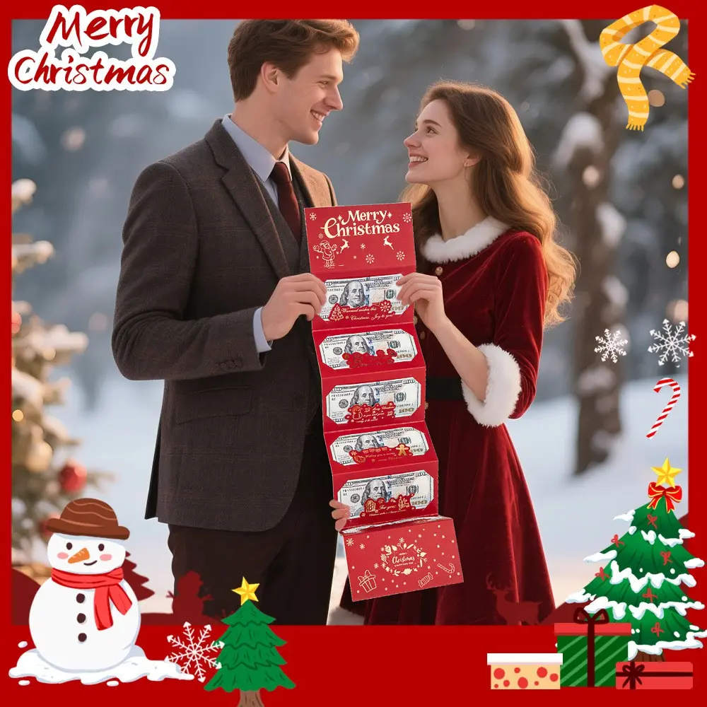Christmas Cash Clip, 2026 New DIY Gift Card Holder, Christmas Card Case, 6 Slots, Upgrade Surprise Card Holder, Christmas Cash Envelope