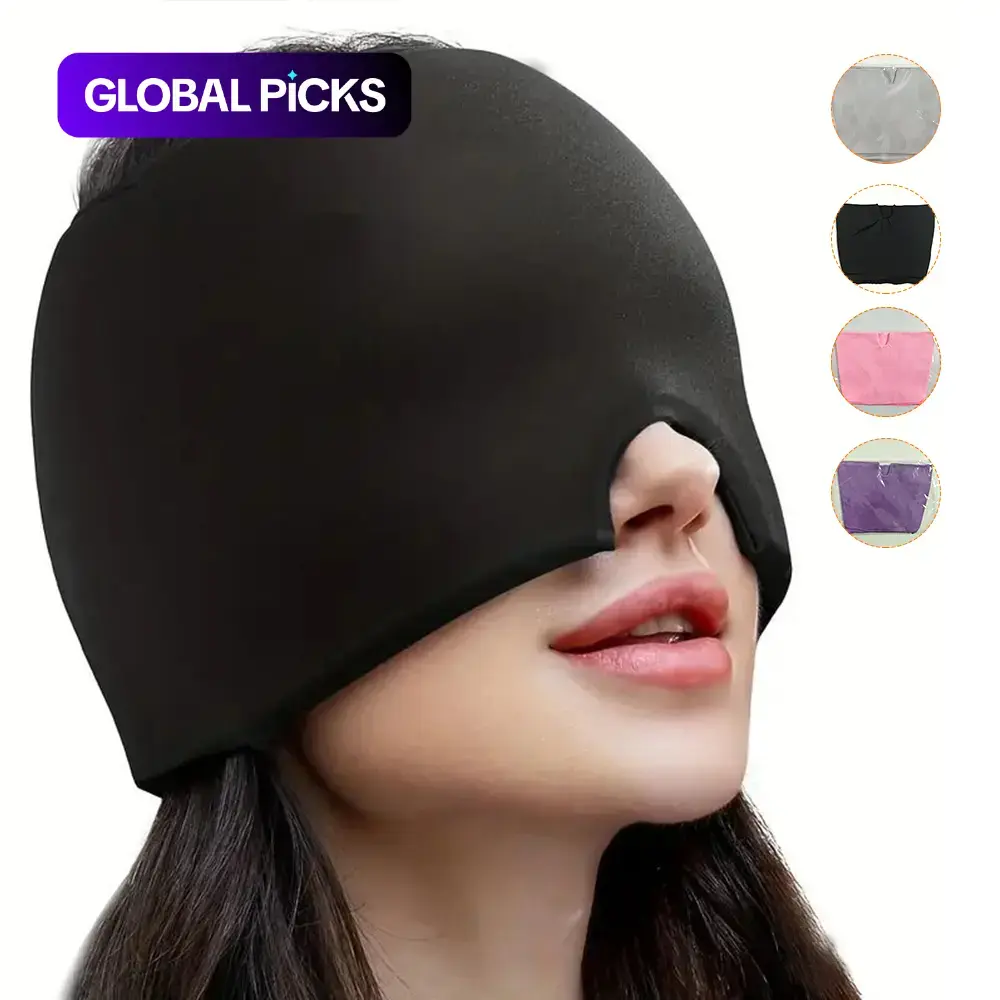 Cold Compress Gel Ice Hat, 1 Count Wearable Cold Pack Head Wrap, Reusable Hot & Cold Eye Mask, Elastic Face & Head Cold Compress Cover, Soft Design for All Skin Types #GLOBAL PICKS
