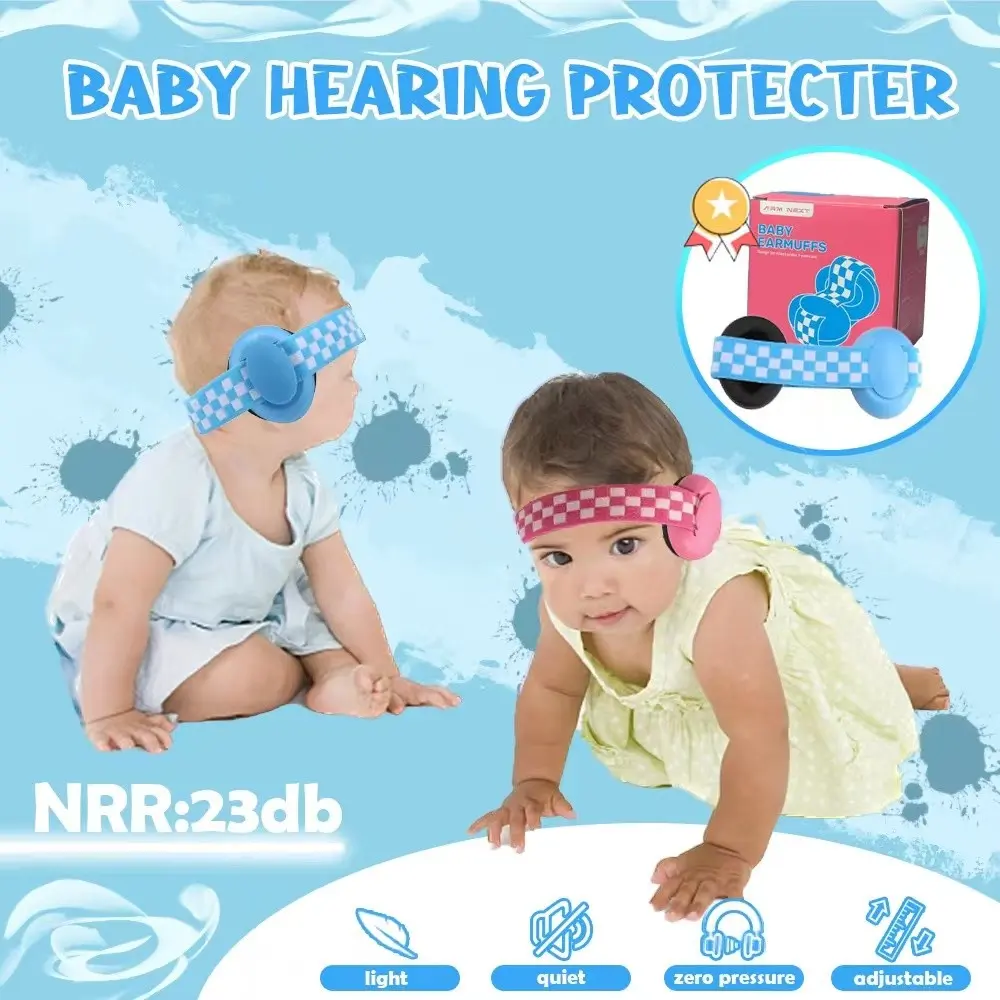 ARM NEXT Baby Ear Protection Earmuffs, NRR 21dB Noise Reduction, Adjustable Soft Headband, Lightweight Hearing Protection for Toddlers Under 2 Years Old, Infants Noise Cancelling Earmuffs for Travel Events