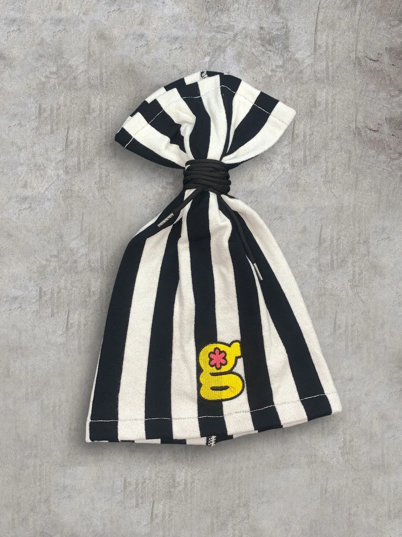 Hiphop Striped Letter Patch Knit Hat, Fall Winter Warm Bandana Beanie, Unisex Design, Perfect for Cold Weather, Stylish and Comfortable