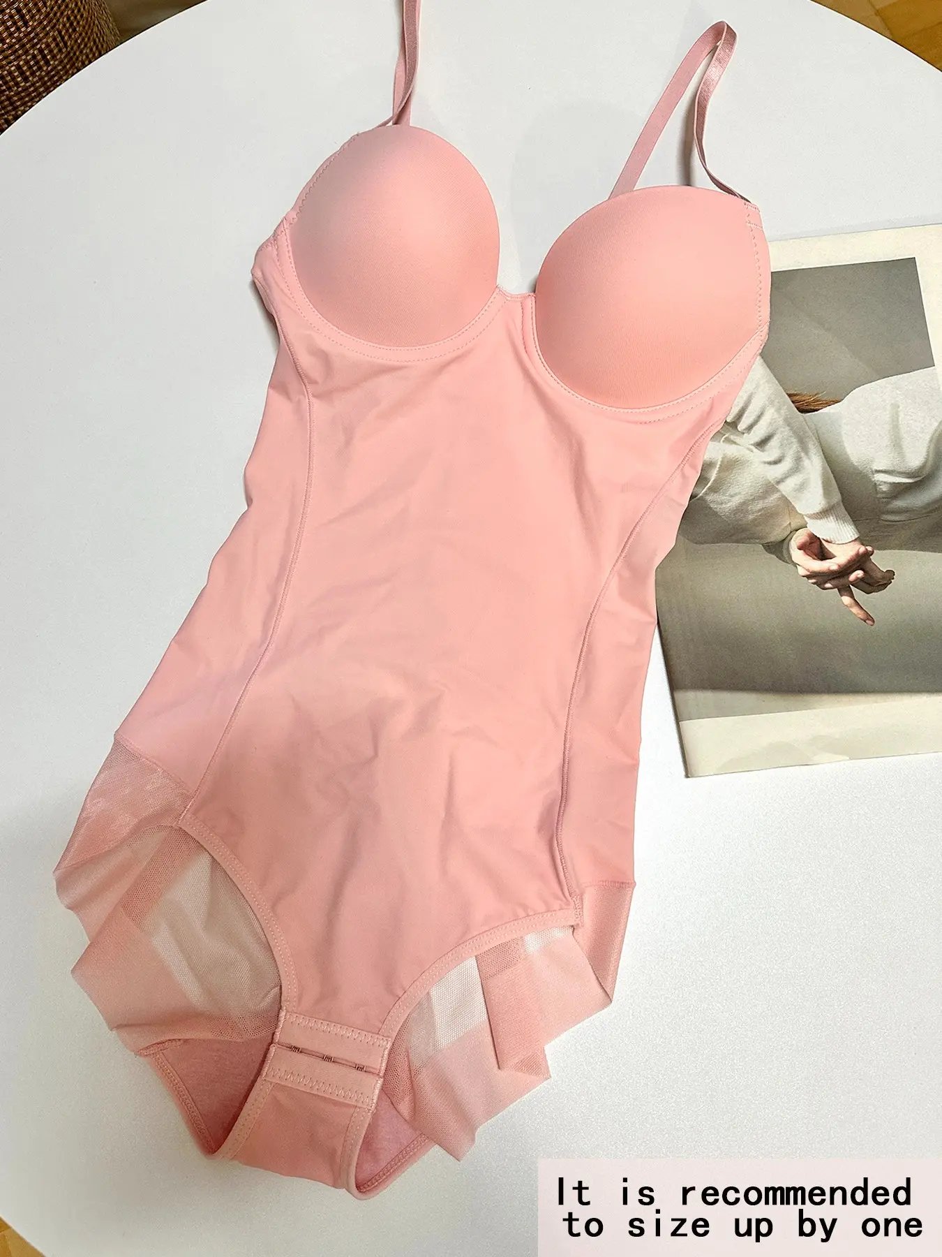 Slimming Abdomen Control Bodysuit with Bra, Adjustable Straps and Hook Closure, Lightweight Shapewear Shaping Underwear for Women, Perfect for Evening Gowns