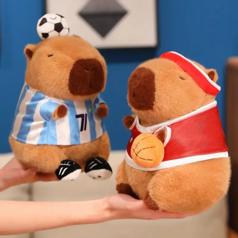 Cute Football Capybara Plush Toy, Best Christmas Gift, Birthday Gift, Soft and Cozy Stuffed Animal, Cuddly Stuffed Animals, Perfect for Kids and Collectors, Kawaii Stuffed Animal