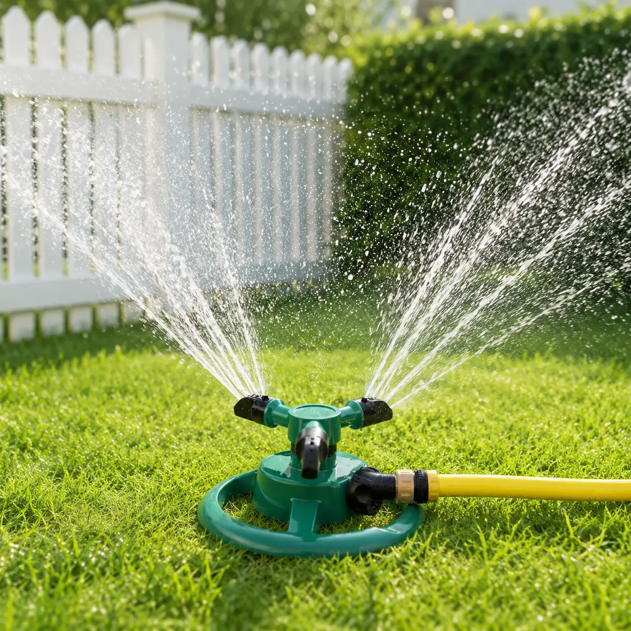 360° Rotating Lawn Sprinkler, Automatic Garden Water Irrigation Tool with Hose Connection