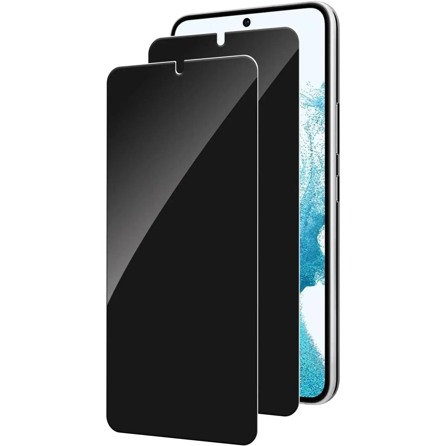 2-Pack Tempered Glass Privacy Phone Screen Protectors for Samsung Galaxy S22/23 5G 6.1" Smartphone, Anti-Spy, 9H Hardness, HD Screen, Anti-Scratch, Fingerprint Unlock Support, Easy-Install Mobile Accessories, Cellphone