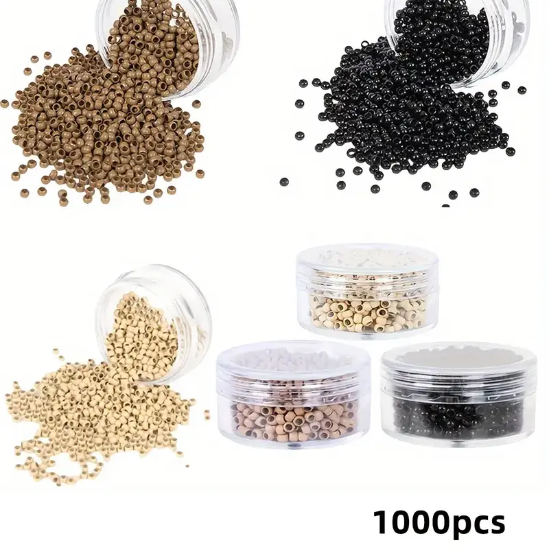 1000pcs Nano Copper Hair Rings, 2.5x1.5x2mm Unisex Hair Extension Tool Attachment, Hair Clips and Accessories, Hair Extensions for Women, Salon Supplies