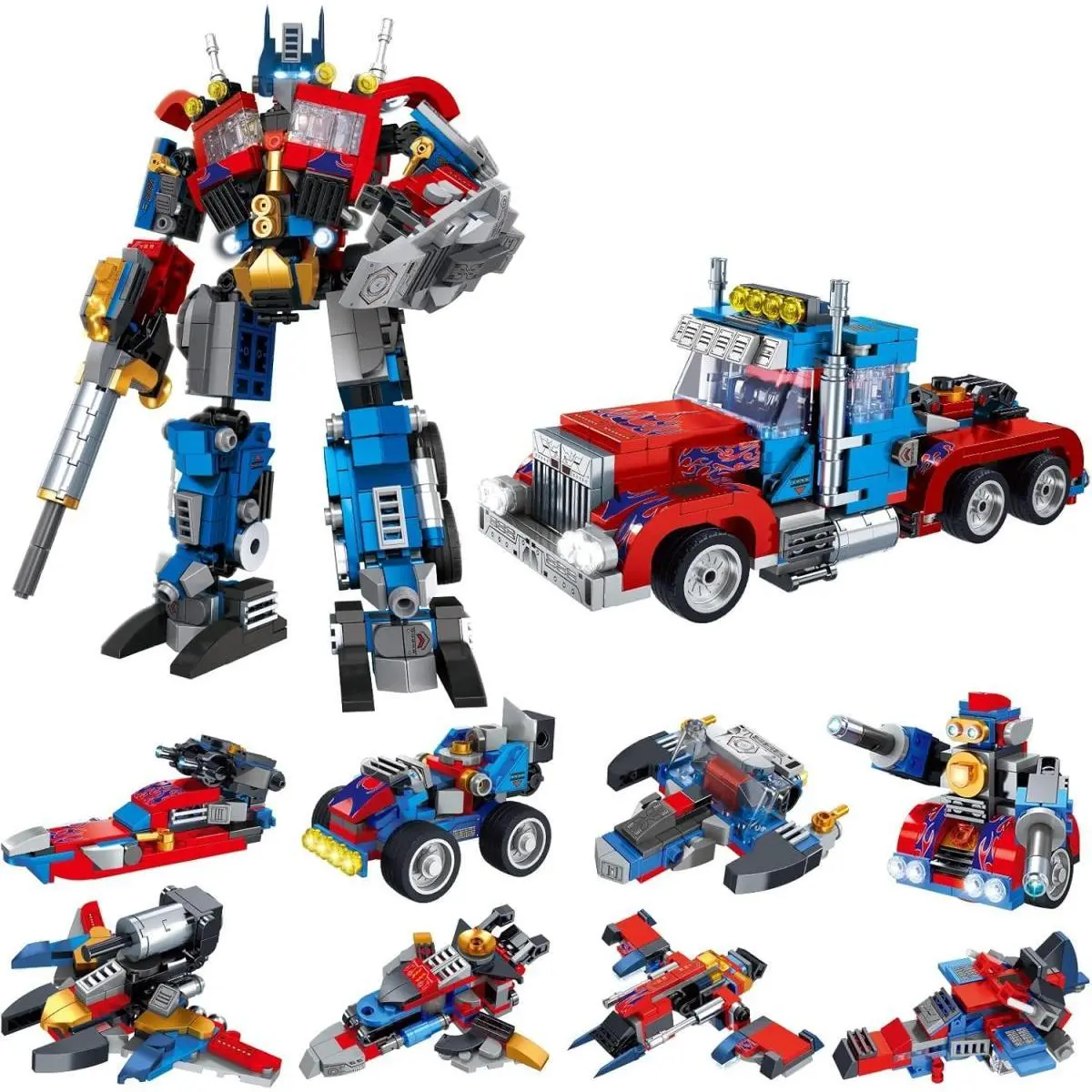 Transforming Robot Building Toy Set – 8-in-2 Robot and Vehicle Building Kit, 769PCS STEM Creative Toy, Fun to Build and Display Gift