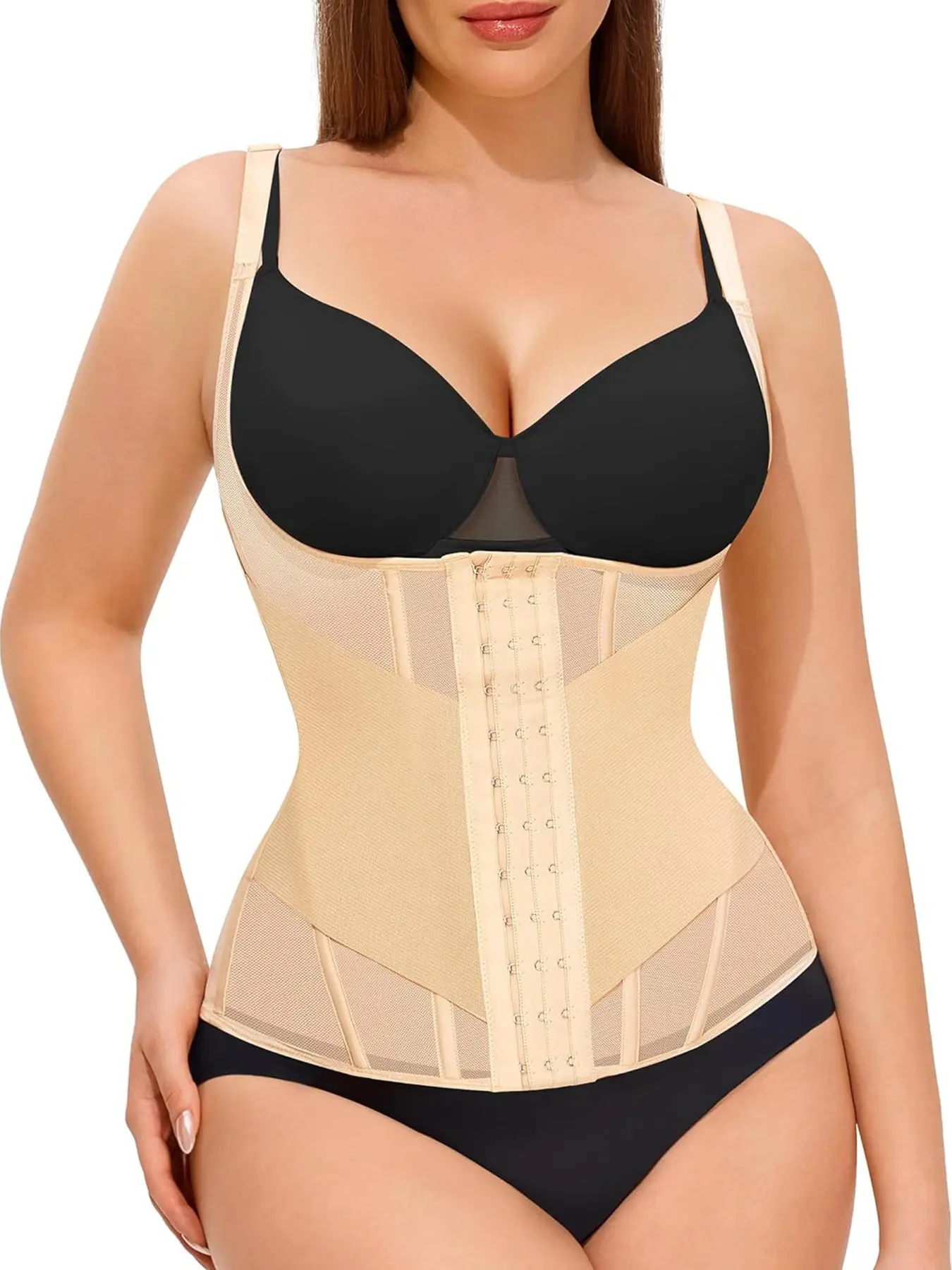 High Elastic Breathable Compression Shapewear Top for Women, Button Front Belly Control Lightweight Fit, Dry Comfortable Not Hot