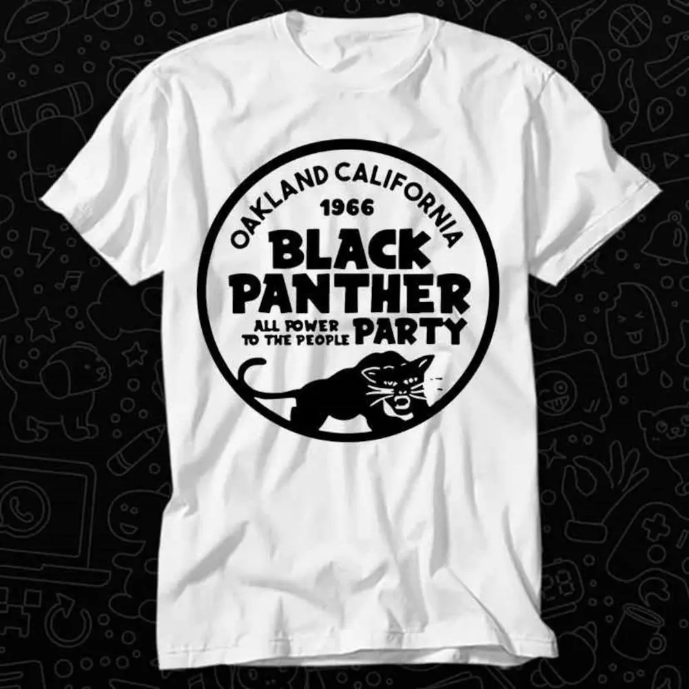 Women's 100% Cotton Shortsleeve T-Shirt - 2026 Summer New, Relaxed Fit, Casual Classic Fabric, 1966 Oakland-Inspired Black Panther Graphic Unisex Tee