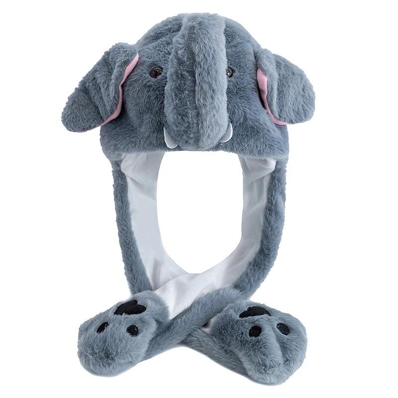 New Style Unisex Funny Ear Hat Animal Elephant Couple Cute Ear Moving Up Cap Men Women Rabbits Ears Plush Winter Lovely Hat ﻿