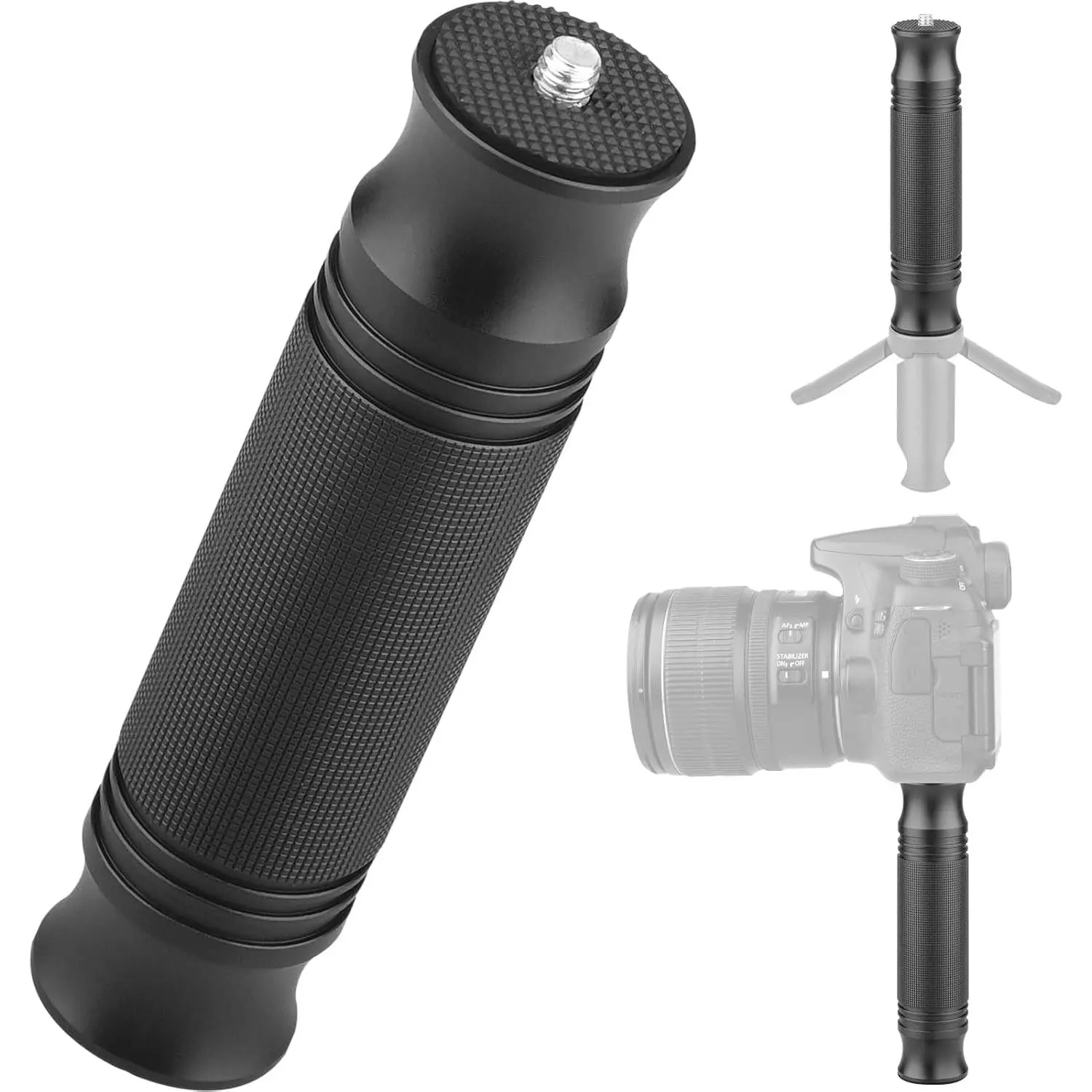 Camera Handle Grip Support Mount  Handlegrip Camera Stabilizer with 1/4 inches Male Screw for Digital Video Cameras Camcorder Action LED Light Phone