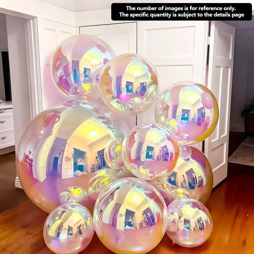 13pcs Rainbow 4D Holographic Magical Balloon Set, Transparent Aluminum Foil Balloons for Mermaid Party, Birthday, Wedding, Proposal Decorations, Grad Foil Balloon