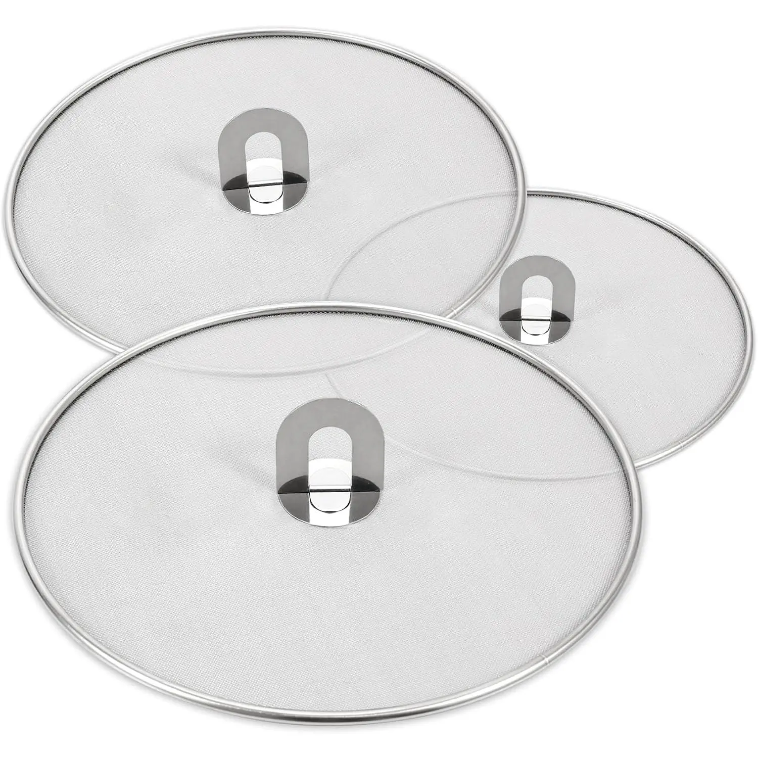 Splatter Screen for Kitchen, Stainless Steel Fine Mesh Splatter Screen for Frying Pan, 10, 13 Inch  Splatter Guard with Fold Flat Knob