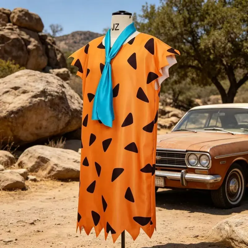 Halloween Fred Cosplay Outfit The Flintstones Themed Role Play Costume Set for Themed Party Events