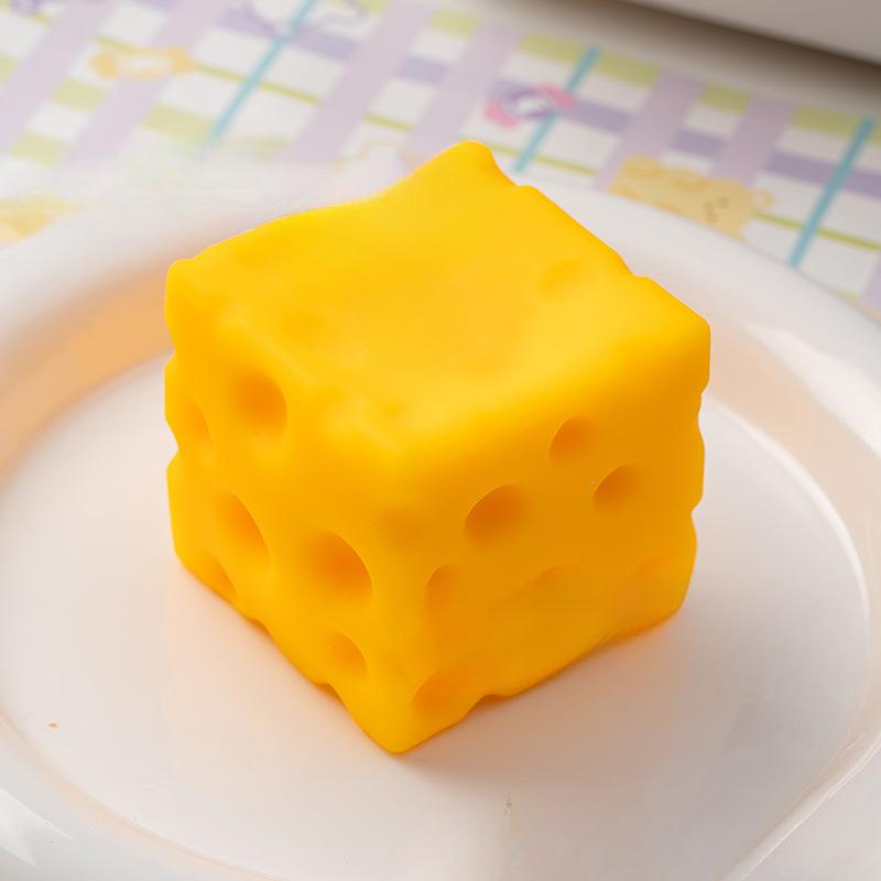 Soft & Bouncy Cheese Squishy Toy Office Stress Relief Venting Creative Gift Unique Home Decor Decompression Squeeze Realistic Design