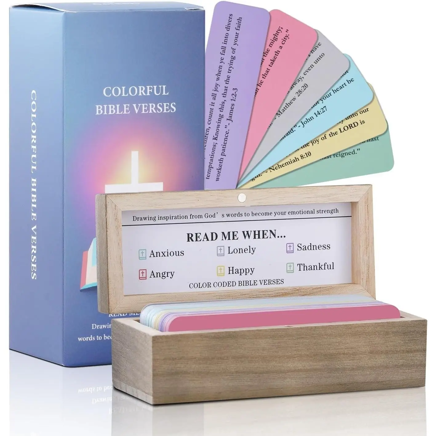 Verse Cards Box Set, Upgrade  Verse Jar, Read Me When  Verses Box for Daily Encouragement, Prayer & Reflection, Christian  Gifts For Women and Men
