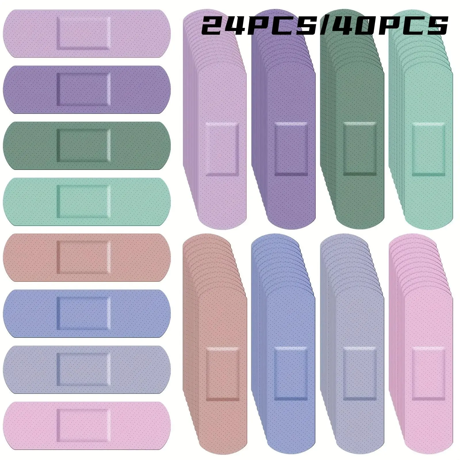 24/40Pcs Premium PE Adhesive Band Aids Disposable Waterproof Breathable First Aid Bandages Flexible Wound Plasters Portable Emergency Skin Care Strips For Daily Home Outdoor Use