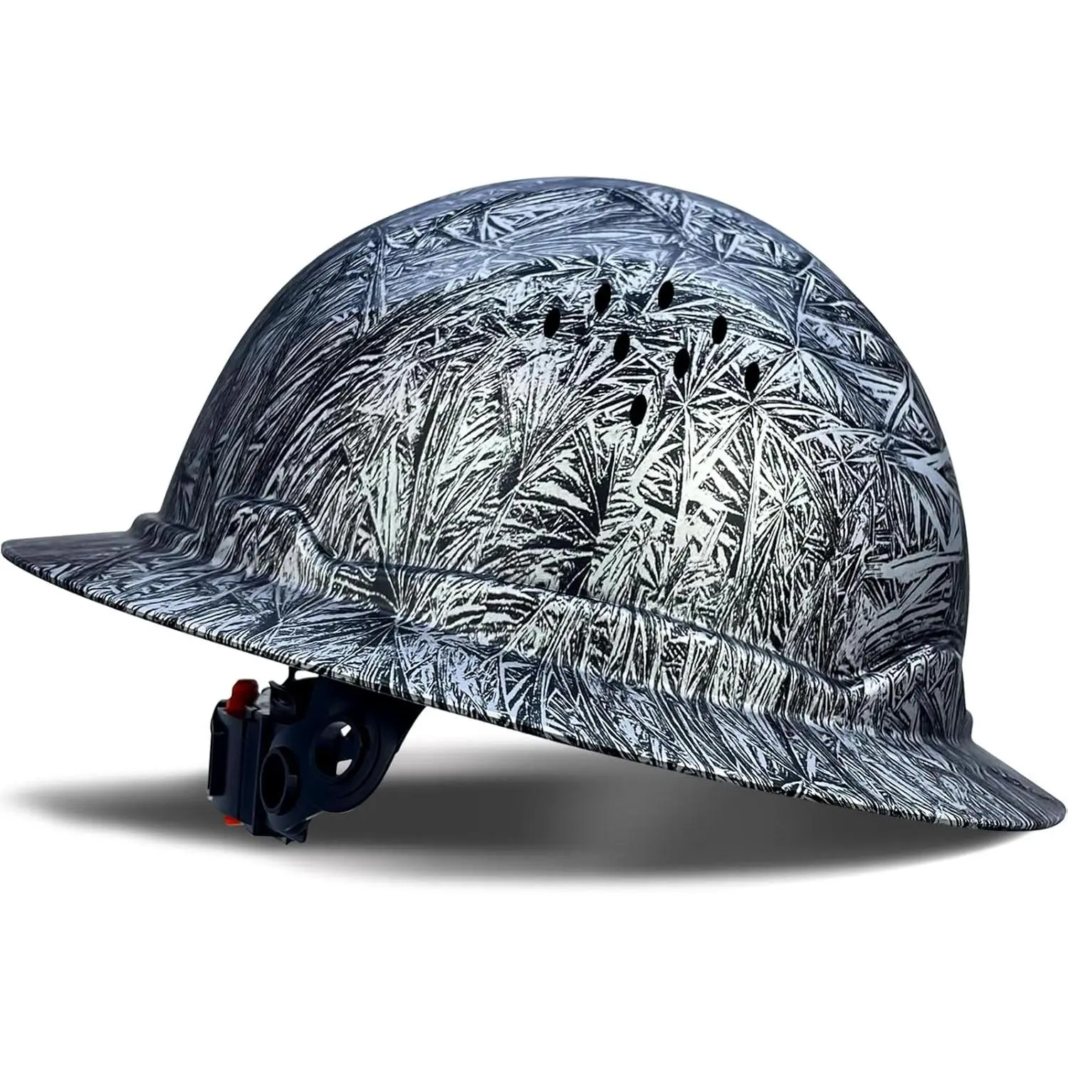 Carbon Fiber Pattern Full Brim Visor Hat - Vented ABS Shell, Flip-Up Face Shield, Adjustable Secure Chin Strap, Sturdy Lightweight Outdoor Headgear for Driving, Gardening, Outdoor Headwear, Sports Outdoor Hat