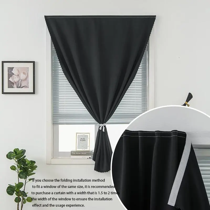 Yitape Magic Tape No-Drill Blackout Curtain, Portable Bedroom Curtain, Window Curtain, Curtains Black Out, Easy DIY Installation, Full Blackout Home Decor for Living Room/kitchen/dorm/party