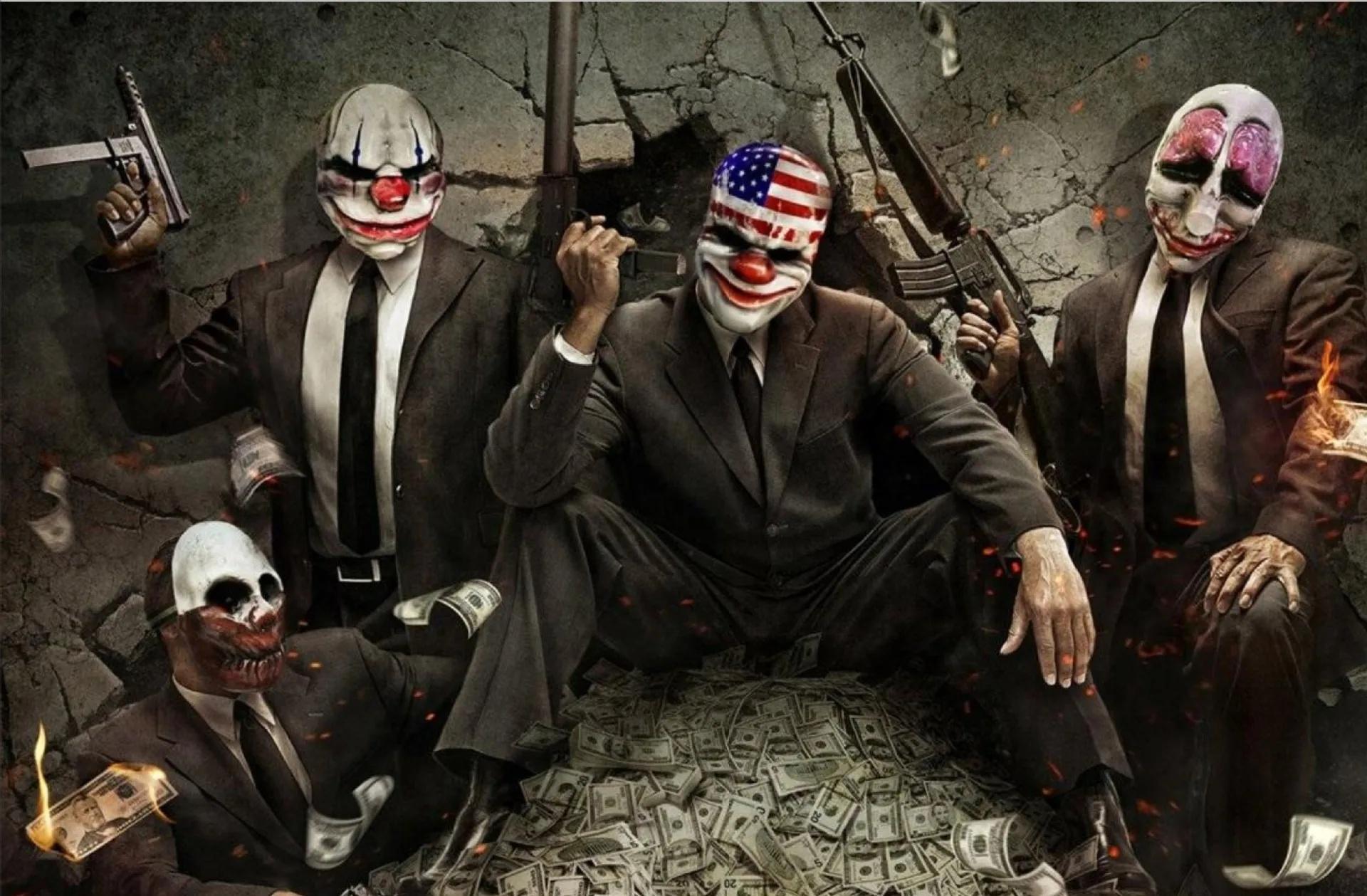 Halloween US Flag Clown Masks Masquerade Party Scary Clowns Carnival Mask Payday 2 Horrible Funny Pay Day Mask Prop Supplies