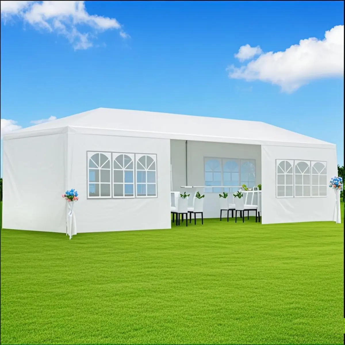 10x30' Outdoor Garden Gazebo Wedding Party Tent Canopy Marquee with 8 Removable  Sidewalls