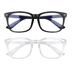 Computer Gaming Glasses – Trendy Square & Rectangle Frame Blocker Glasses for All Genders, Lightweight Durable Eyeglasses for Daily & Party Looks