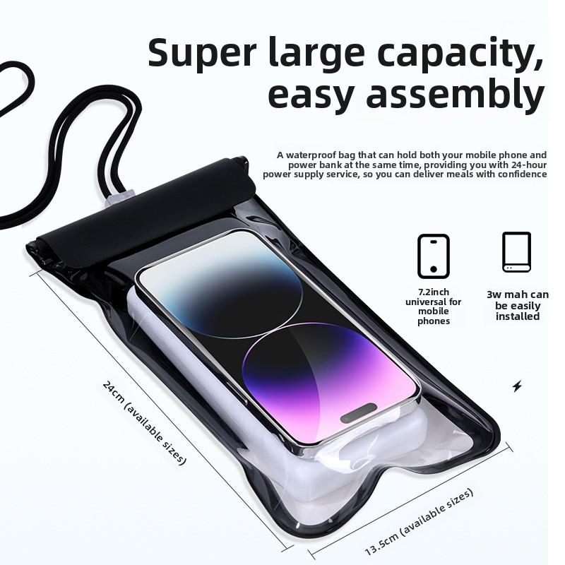 Mobile phone waterproof bag can touch screen swimming hot spring takeaway special rafting diving cover lanyard neck sealed bag outdoor