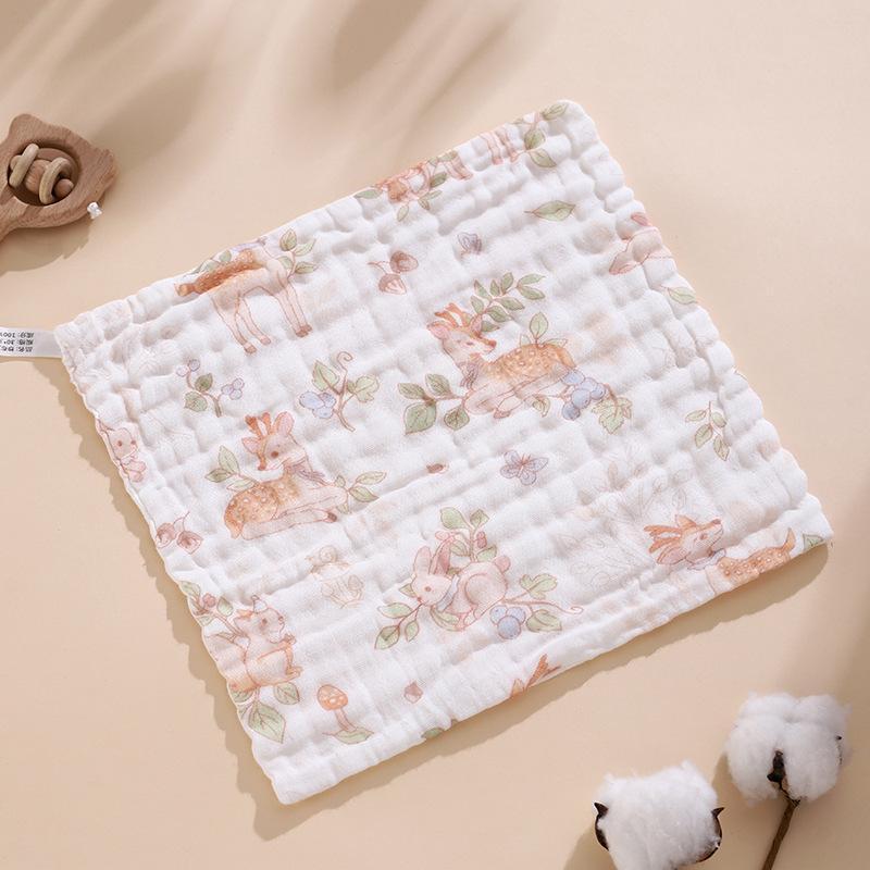 5Pcs Soft Absorbent Baby Towels 9.84x9.84 Inch, Cute Cartoon Multi-Purpose Newborn Washcloths Bibs Bath Towels, Lightweight Quick-Drying Portable, Ideal Halloween Gift