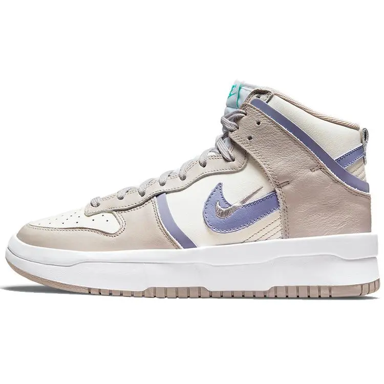 Nike Dunk Women's High-Top Sneakers in Gray-Purple Synthetic Leather with Slip-Resistant Durable Lightweight Design Verifiable, with credentials and supporting global authentication