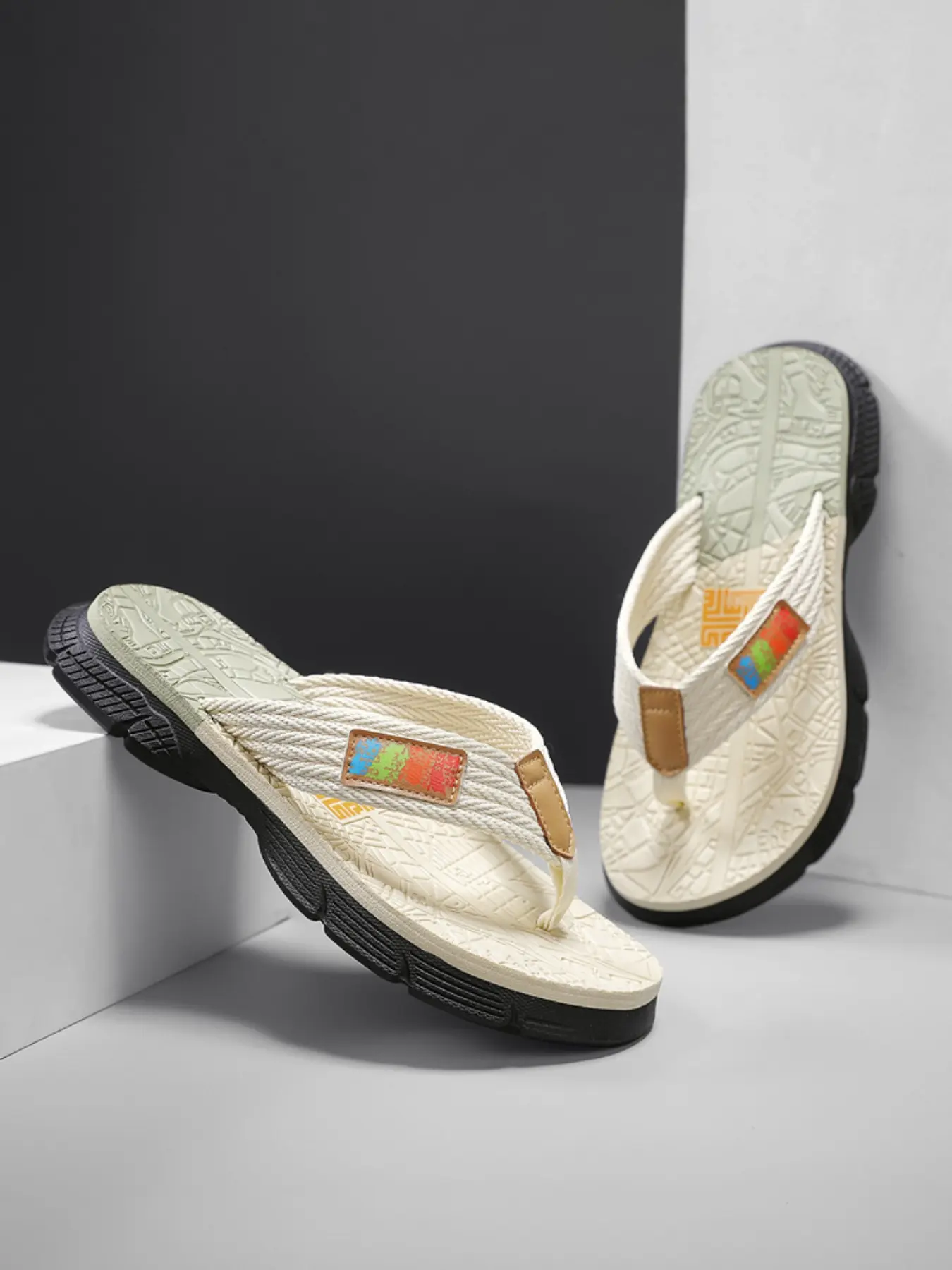 Street Style Flip Flops, Anti Slip EVA Clip on Foot Sandals, Absorbing Summer Slippers for Beach, Pool, Shower, Daily Walking