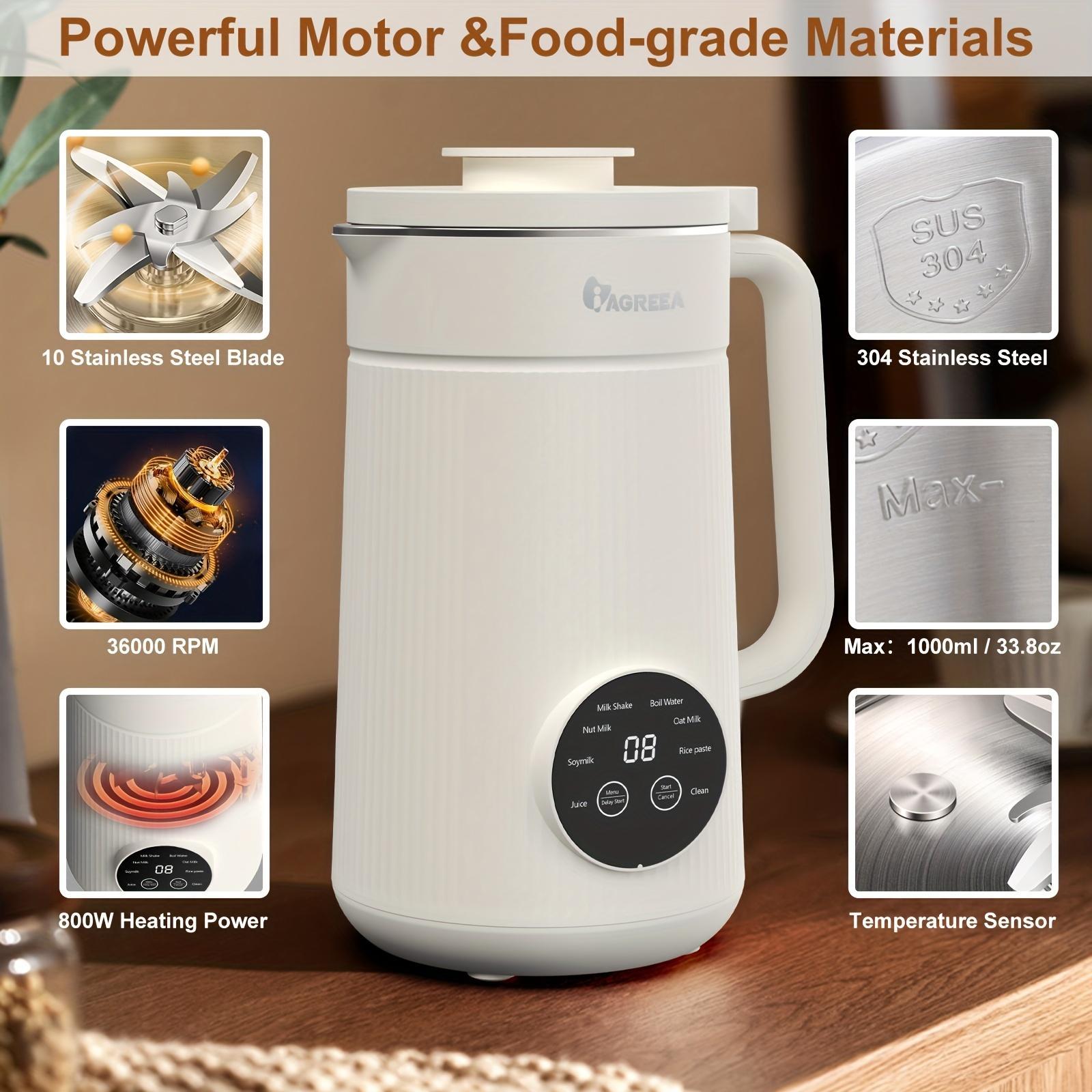 IAGREEA Automatic Nuts Milk Maker, Nut Milk Machine, Plug and Play 1000ML Milk Maker, Multifunctional Juicer for Coffee, Grain and Juice, Household Kitchen Appliances, Gift #GLOBAL PICKS