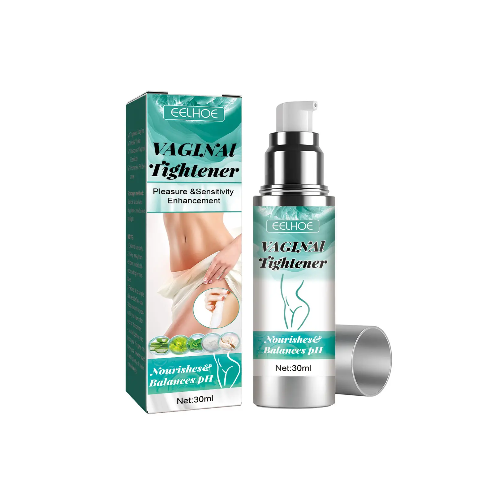 EELHOE Feminine Soothing Cream with Natural Aloe for Daily Hydration, Mild Cosmetic for Sensitive Skin, 30ml, Moisturize, Hydrating, Adults, External Use, Non-Medical, Gentle, Moisture, Tube, Contains Neither, Moisturizer