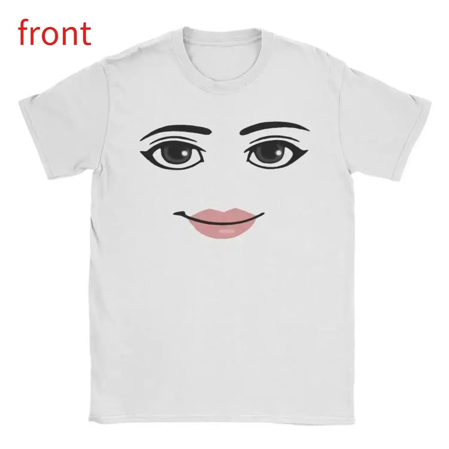 Women's Seamless Twist Comfortable Round Neck Short-Sleeve Cotton T-Shirt - Summer Harajuku Streetwear, Unique Robot Roblox Gaming Face Aesthetic Apparel t0715, Shortsleeve, Tops, Soft, Printed, Clothes, Gaming Theme