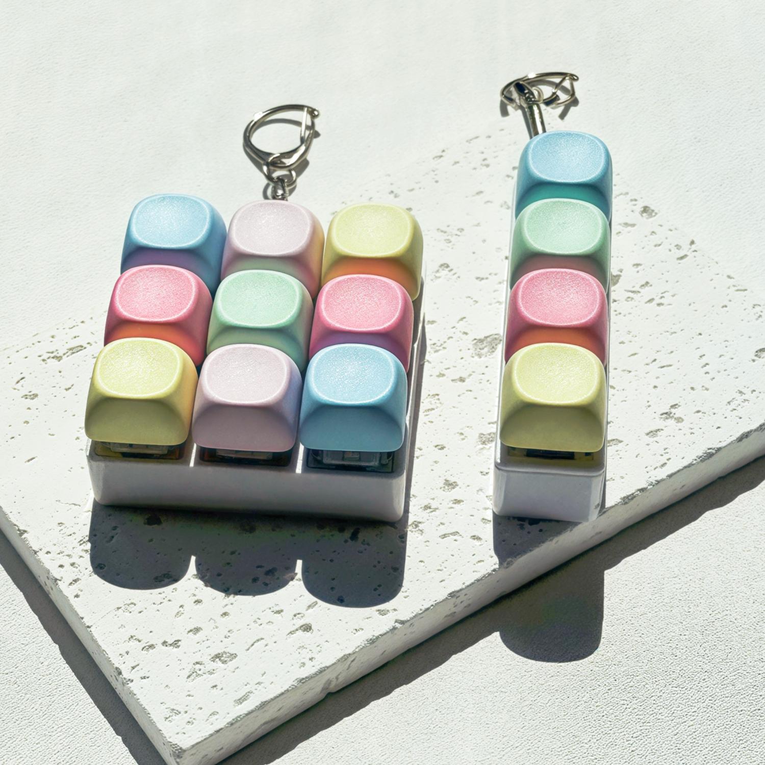 Keychain Fidget Toy Mechanical Keyboard - Portable Durable Backpack Accessory for Adults & Women, Colorful Key Button Stress Relief, Skin-Friendly Silicone, Pocket-Sized Decompression Tool