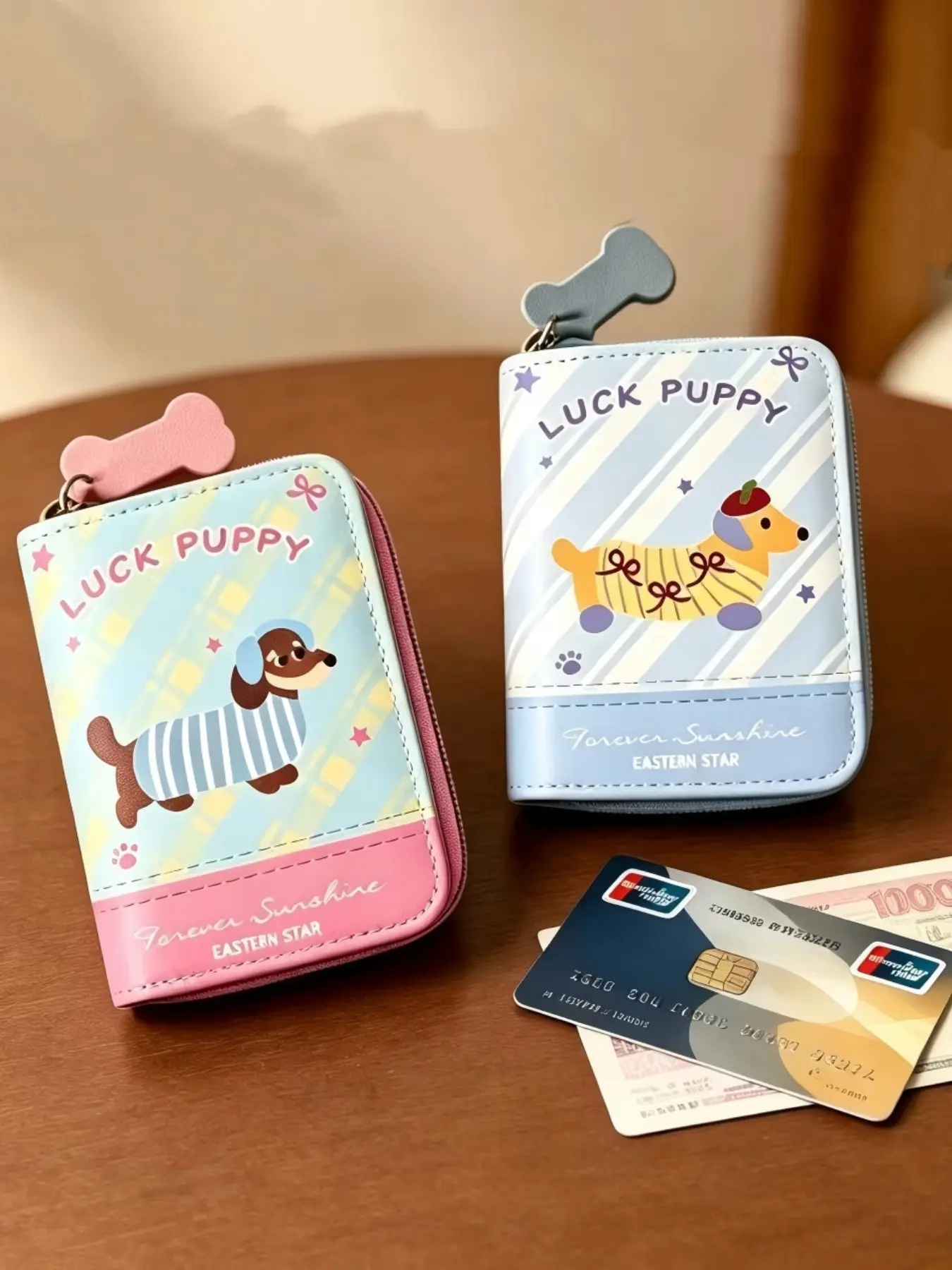 Creative Weiner Dog Wallet, Large Capacity Cute Cartoon Card Holder, Women's Multifunctional PU Material Casual Style