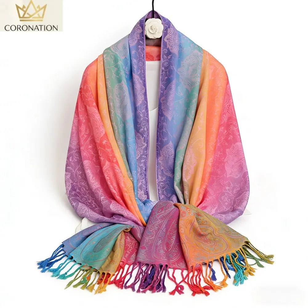 Colorful Boho Scarf for Women, Aesthetic Printed Beach Shawl Wrap with Lightweight Breathable Fabric, Oversized Floral Travel Cover Up for Summer Vacation, Resort Outfits, Coastal Trips, Stylish Gift for Mom, Girlfriend & Friends