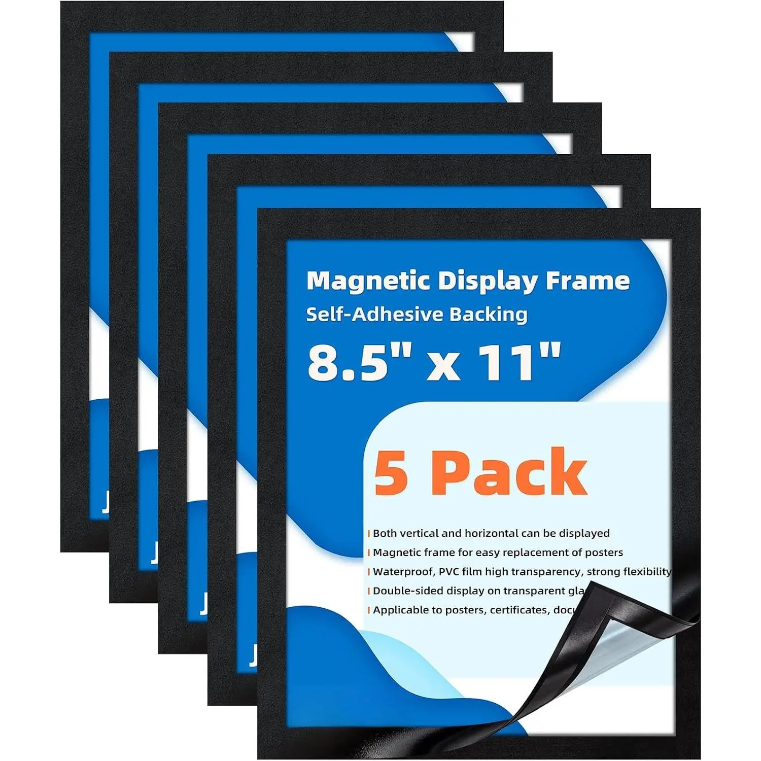 Sign Holder 8.5 x 11-5Pcs  Frames for Refrigerator Double Sided  Adhesive Frames for Walls Door Window Picture Photo Document Paper Poster  Display Frame