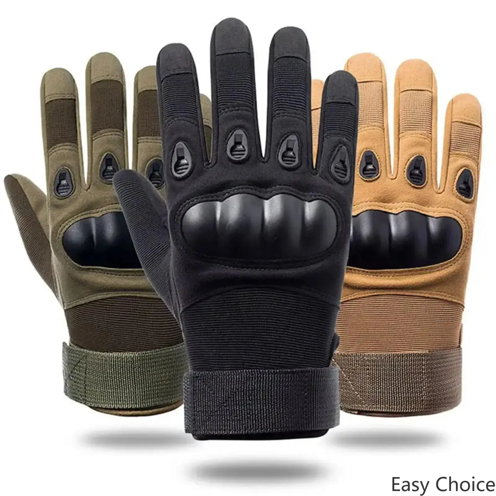 Outdoor Tactical Full‑Finger Gloves for Military Enthusiasts, Heavy‑Duty Non‑Slip Palm Shock‑Absorbing Breathable Protective Gloves, Multi‑Functional Hand Gear for Motocross, Off‑Road Riding & Cycling, Sizes M‑L‑XL