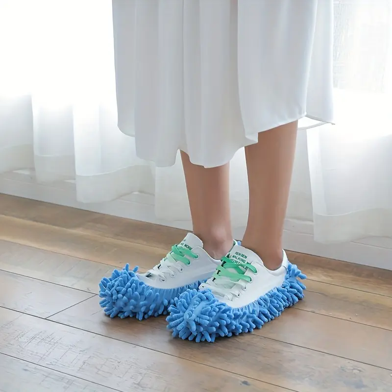 Lazy Man Shoe Covers, Mopping Rags, Floor Wipes, Floor Scrubbing Towels, Chenille Mop Pads - Washable and reusable dusting mops with shoe covers, suitable for floor cleaning - Household cleaning tools, suitable for living rooms and bedrooms