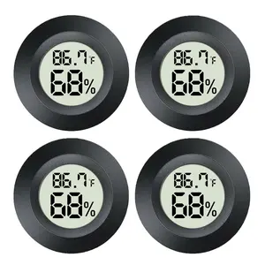 4 Pack Mini Digital Hygrometer Gauge Indoor Thermometer, LCD  Temperature Outdoor Humidity Meter for Greenhouse Jars Incubators Guitar Case, Fahrenheit (?) or Celsius(?)