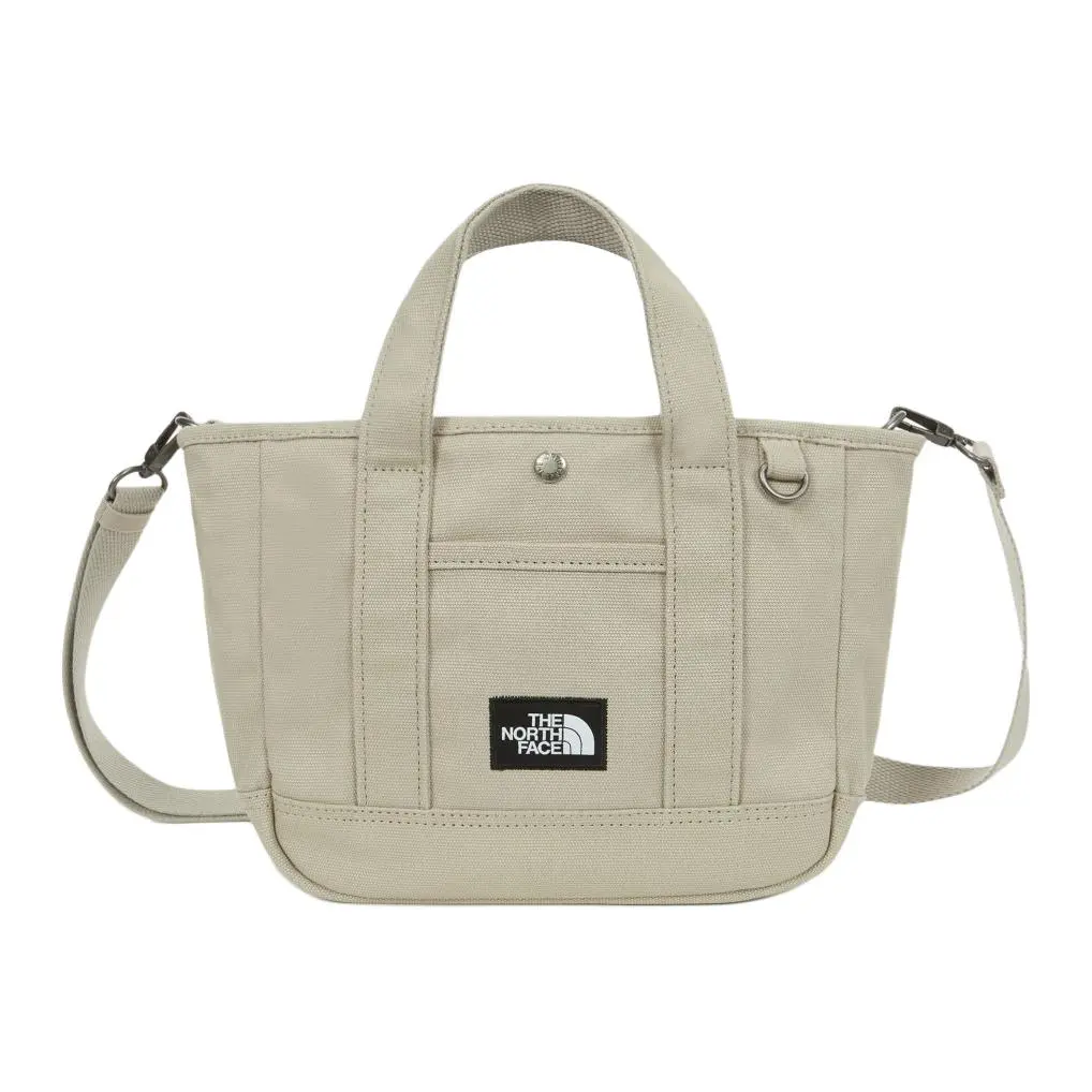 The North Face Detachable Strap Cotton Handbag – Unisex Small Tote in Beige