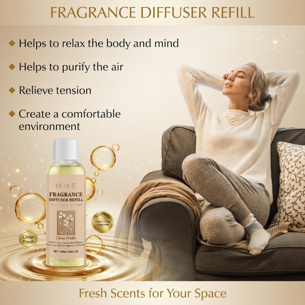 Aromatherapy Diffuser Refill - Long Lasting Fragrance, Cozy Warm Atmosphere & Romantic Mood Enhancer for Home