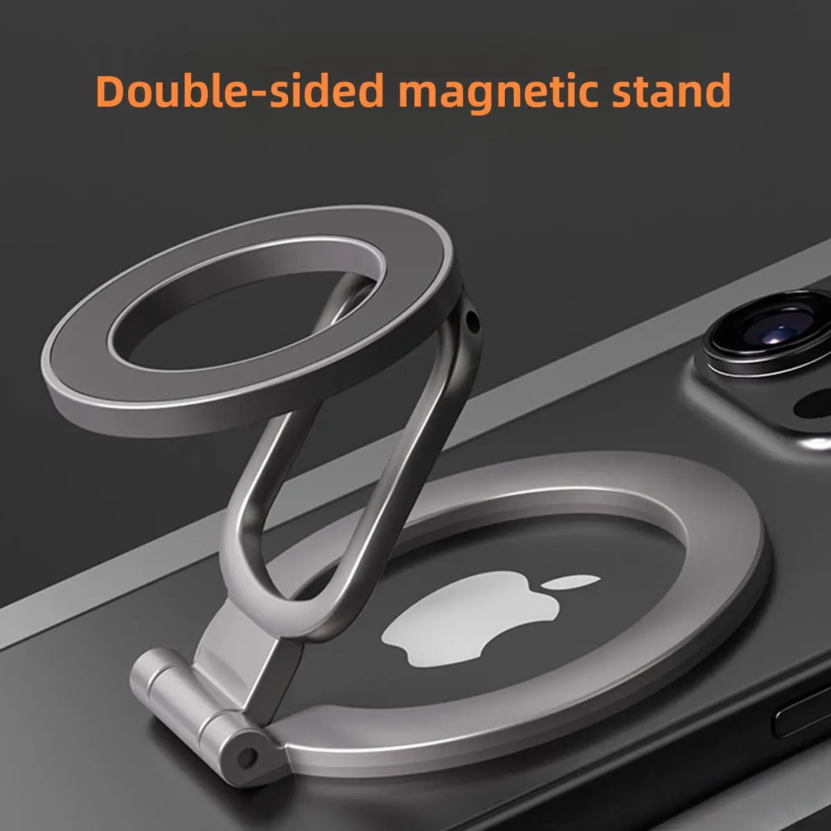 All-Metal Double-Sided Magnetic Phone Ring Holder, Multifunctional Rotatable Finger Grip & Desktop Kickstand, Universal Hands-Free Stand Fits Most Smartphones