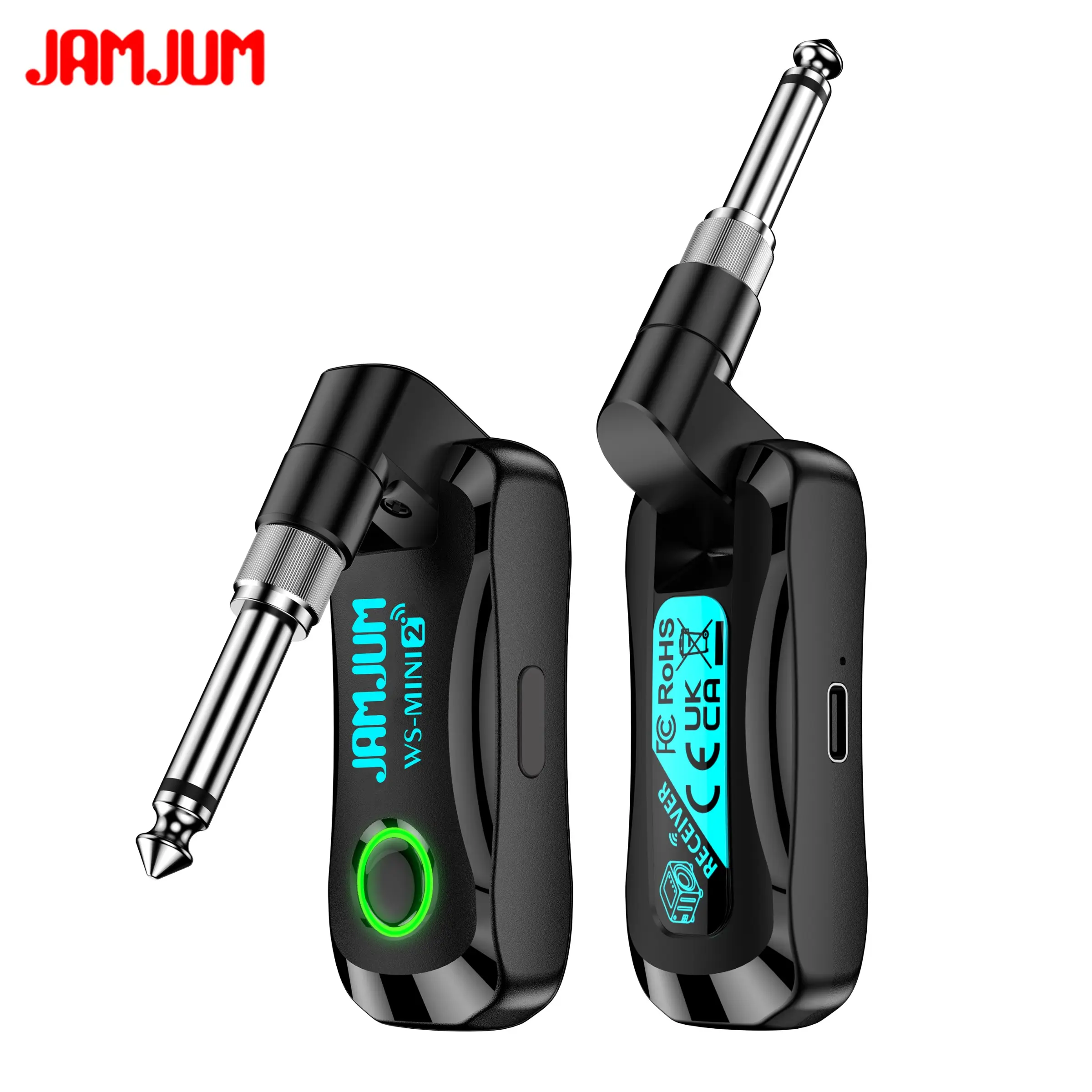 Jamjum Ws-Mini2 2.4g Wireless Guitar Transmitter Receiver, 48k/16bit Lossless High Fidelity, 40m Range, 12ms Low Latency