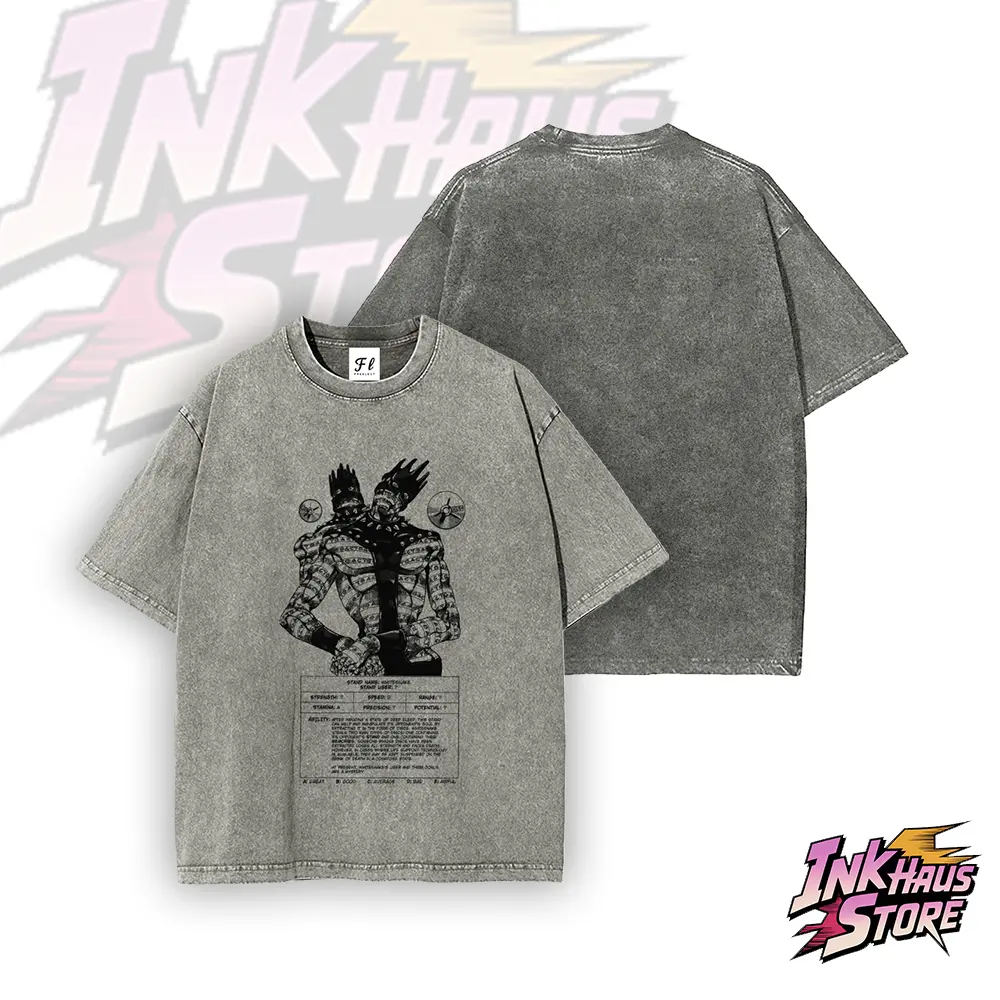 JJBA Part 6 Stone Ocean Pucci Enrico Whitesnake Anime Oversized Graphic Tee