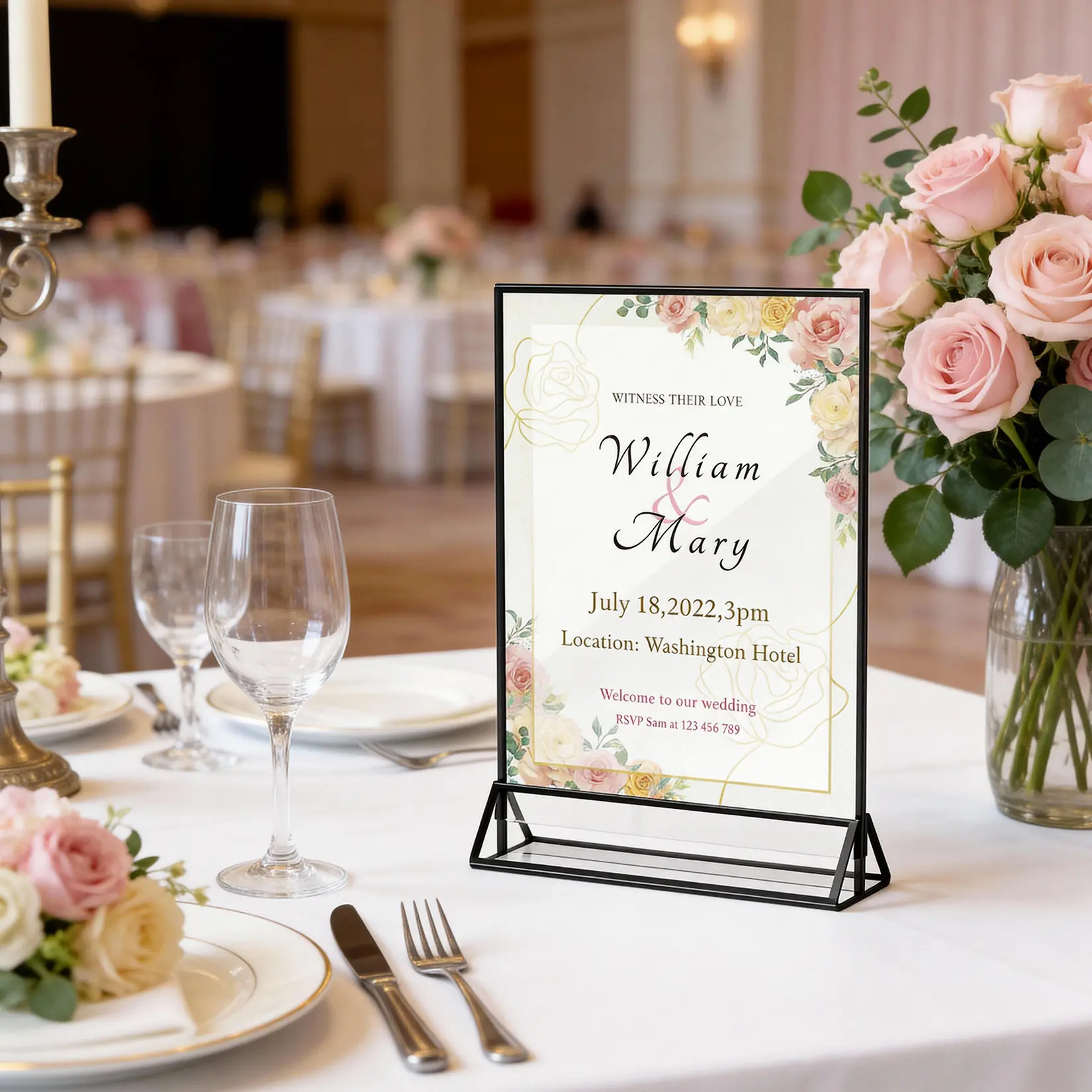 6 Pack 8.5x11 in Acrylic Sign Holder, Double-Sided Clear Picture Frame Table Number Holders for Restaurant, Cafe, Wedding, Retail Store, Office Signs, Price Tags & Tabletop Decor