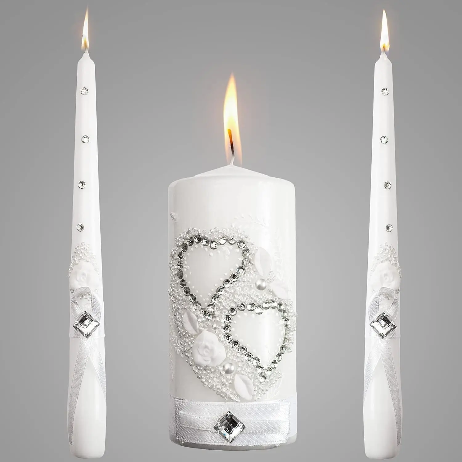 Wedding Candles for Ceremony 6" Pillar 10" Taper Faith Hope Love Decorative Candle Set for Wedding Fiesta Mesas Decorativas para Fiesta Set de velas decorativas
