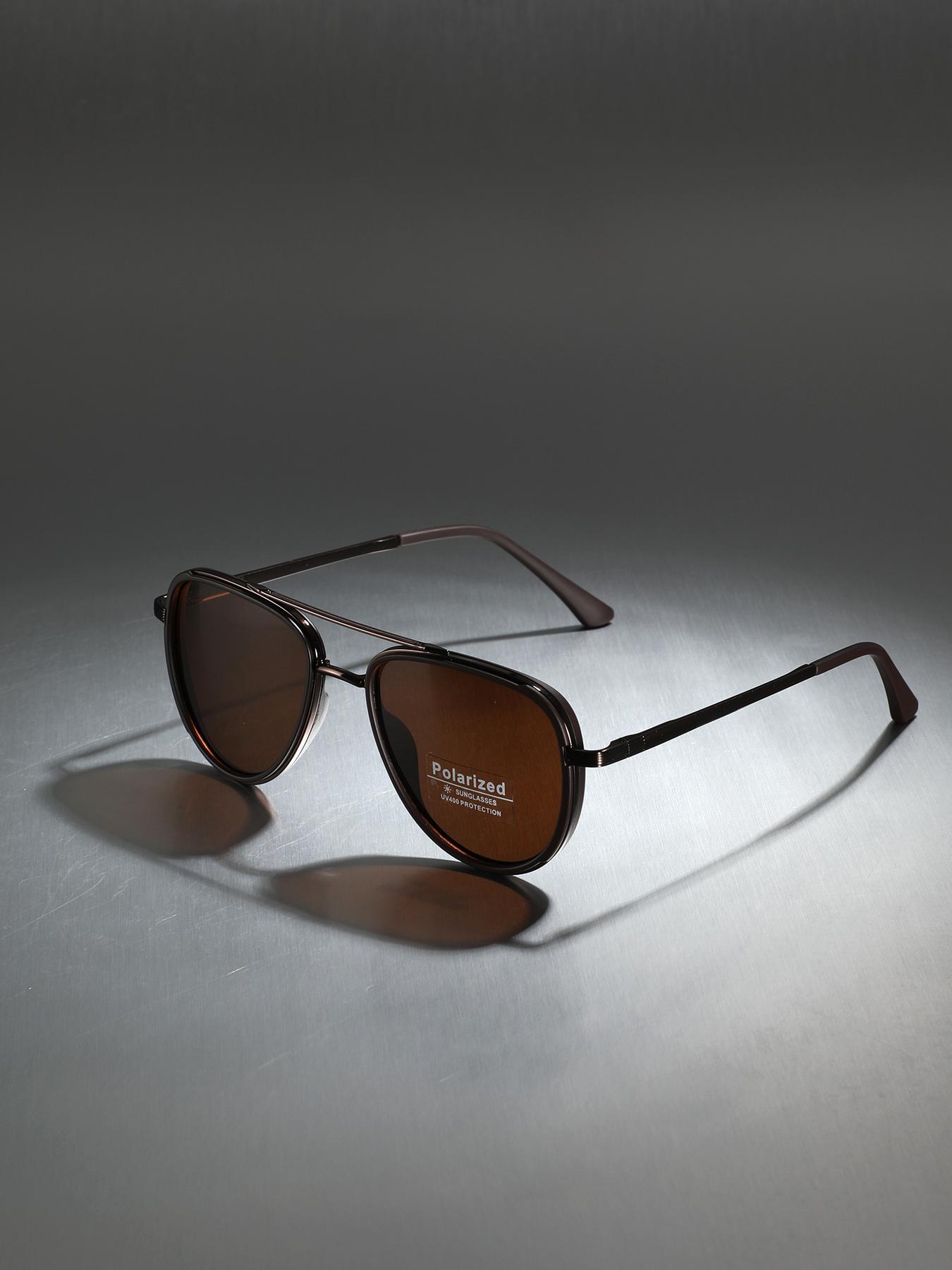 Unisex Vintage Metal Frame Sunglasses, Aviator Polarized Sunglasses, Trendy Casual Sunglasses for Travel Use, Fashion Accessories for Outdoor Activities